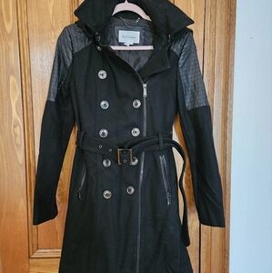 Womens black wool peacoat small